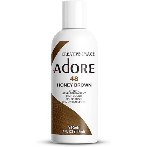Adore Semi Permanent Hair Color (048 Honey Brown) | Vegan & Cruelty-Free Brown Hair Dye | No Ammonia, No Peroxide, No Alcohol | 4 Fl Oz (Pack of 1)