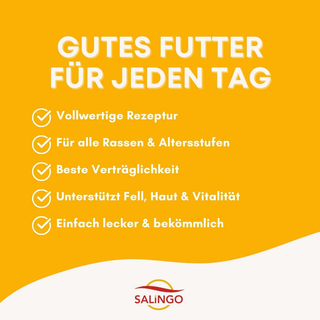 Trockenfutter für Hunde | SALiNGO | Huhn, Rind und Reis 10kg