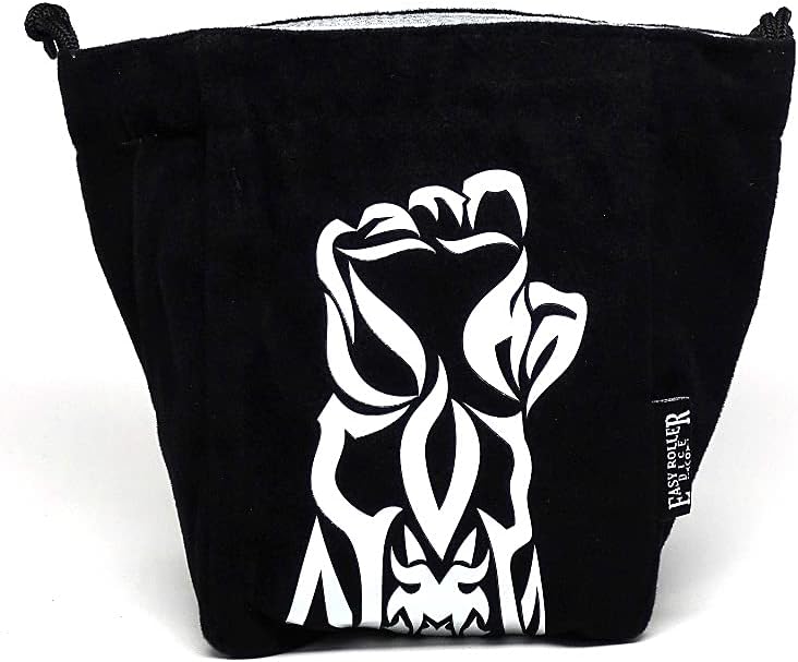 Reversible Large Microfiber Dice Bag – Self Standing and Holds over 250 Polyhedral Dice with Drawstring Tie – Multiple Designs Available (Assassin's Blades)