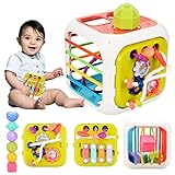 CHMMY 7 in 1 Montessori Sensoriales Educativos Juguete, Juguetes Niños 1 Año, Cubo Actividades Bebe Clasificador de Formas para Niños Niñas 6-12 18 Meses 1 2 3 Años Regalo Cumpleaños