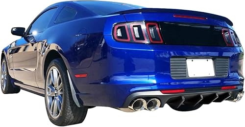 Miniatura 7 de Difusor de parachoques trasero compatible con Ford Mustang 2013-2014, Shelby V2 estilo difusor de parachoques trasero inferior PP sin pintar negro