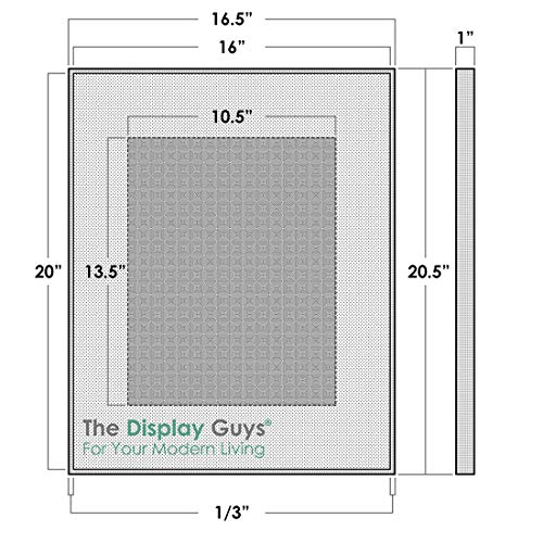 Thedisplayguys - Contemporary Aluminum Picture Frame - Tempered Glass - 16 X 20 Matted To 11 X 14 - Silver - Wall Hanging #TOP3