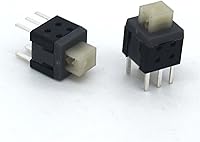 Vista 2 de GATSUN Rocker Switch 10pcs Small Micro self Locking Switch 5.8 * 5.8mm wit 6 feet with Lock Touch Switch Button Switch Flat Head White Head Switch