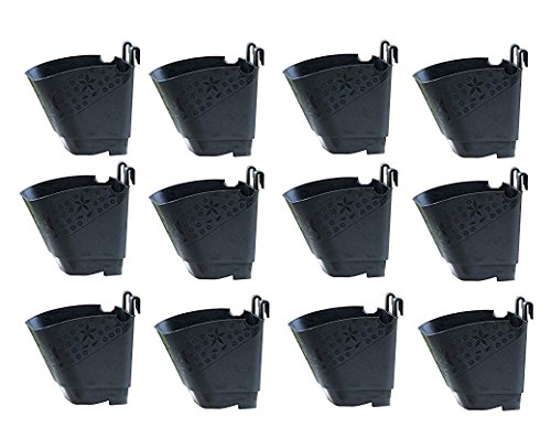 Image of Novicz Vertical Garden Wall Hanging Pot (Black, Pack of 12)