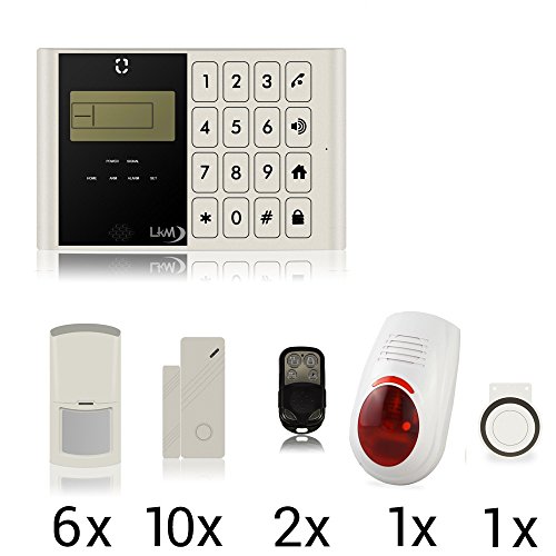 LKM Security Kit antirrobo sin hilos alarma Casa combinador GSM inalámbrica con sirena externa inalámbrica