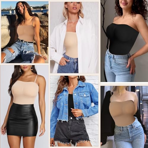 Image of JOYSHAPER Strapless Shapewear Bodysuit with Built in Bra Tummy Control Slimming Body Shaper for Women Butt Lifter