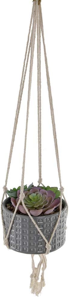 Flora Bunda 13 Inches Long String of Pearl Lover's Tear Macrame Hanging Ceramic Donkey Tails Planter