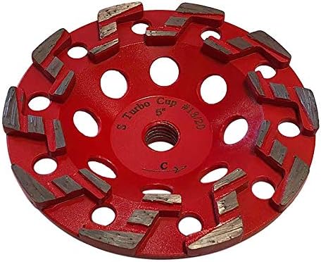 5" High Performance Diamond Grinding Wheels for Aggressive Concrete, Paint, Epoxy, Mastic, Coating Removal, 18/20 Grit, S Segments, 5/8"-11 Arbor