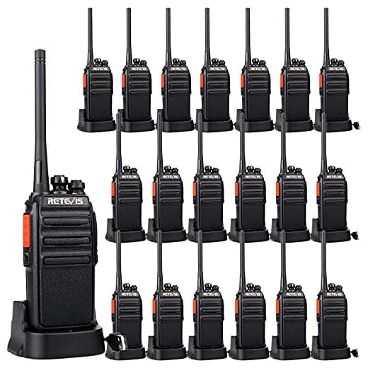 Retevis H-777S Walkie Talkies for Adults,Two Way Radio Rechargeable Long Range,VOX Hands Free USB Charger Base,Heavy Duty 2 Way Radios for Commercial Business Company School Hotel Retail(20 Pack)