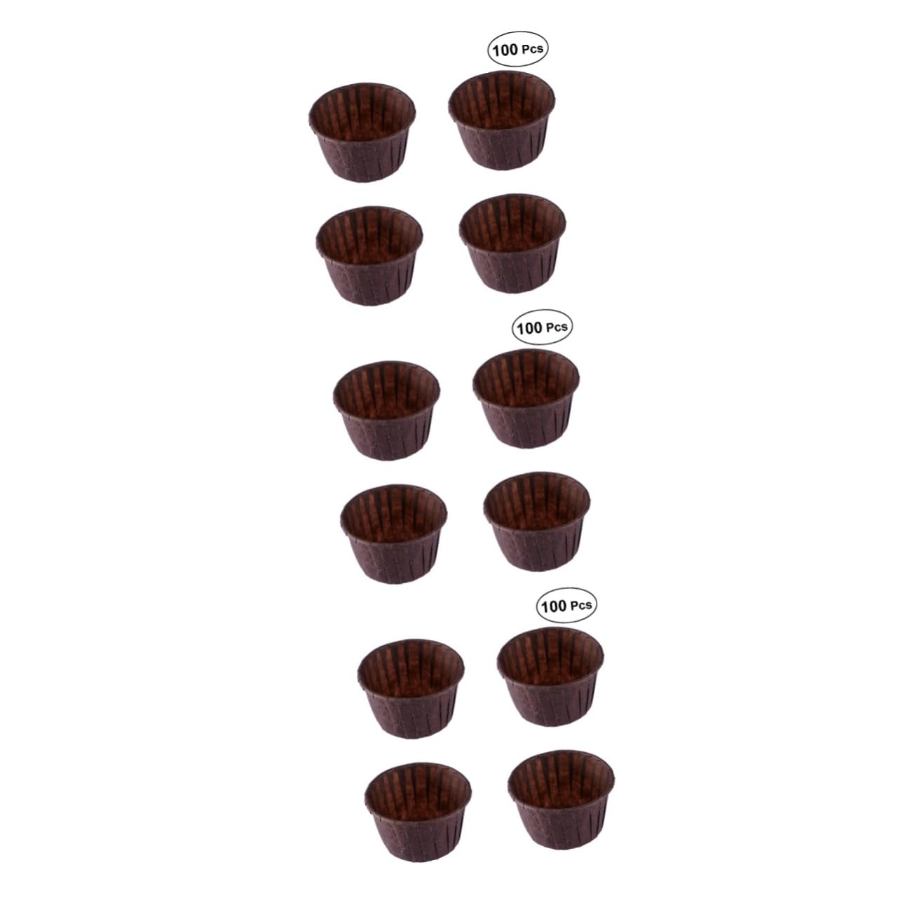 PRETYZOOM 300pezzi Pirottini Per Muffin Carta Greaseproof Resistenti Al Calore Per Cupcake e Dessert Confezione Pratica Per Cucina e Feste Cioccolato
