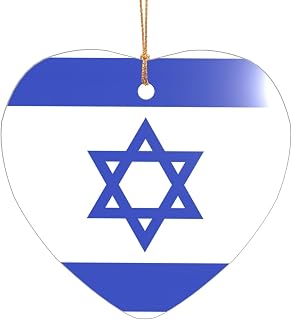 Israeli Flag Christmas Married Ornament, Personalized Acrylic Pendant for Newlyweds & Wedding Gifts