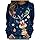Pullover Damen Herbst, Weihnachtspullover Damen Lustige Weihnachten Ugly Christmas Sweatshirt Baumwolle Pulli Herbst Winter Sweater Weihnachtskostüm weihnachtskleid, Marine XXL