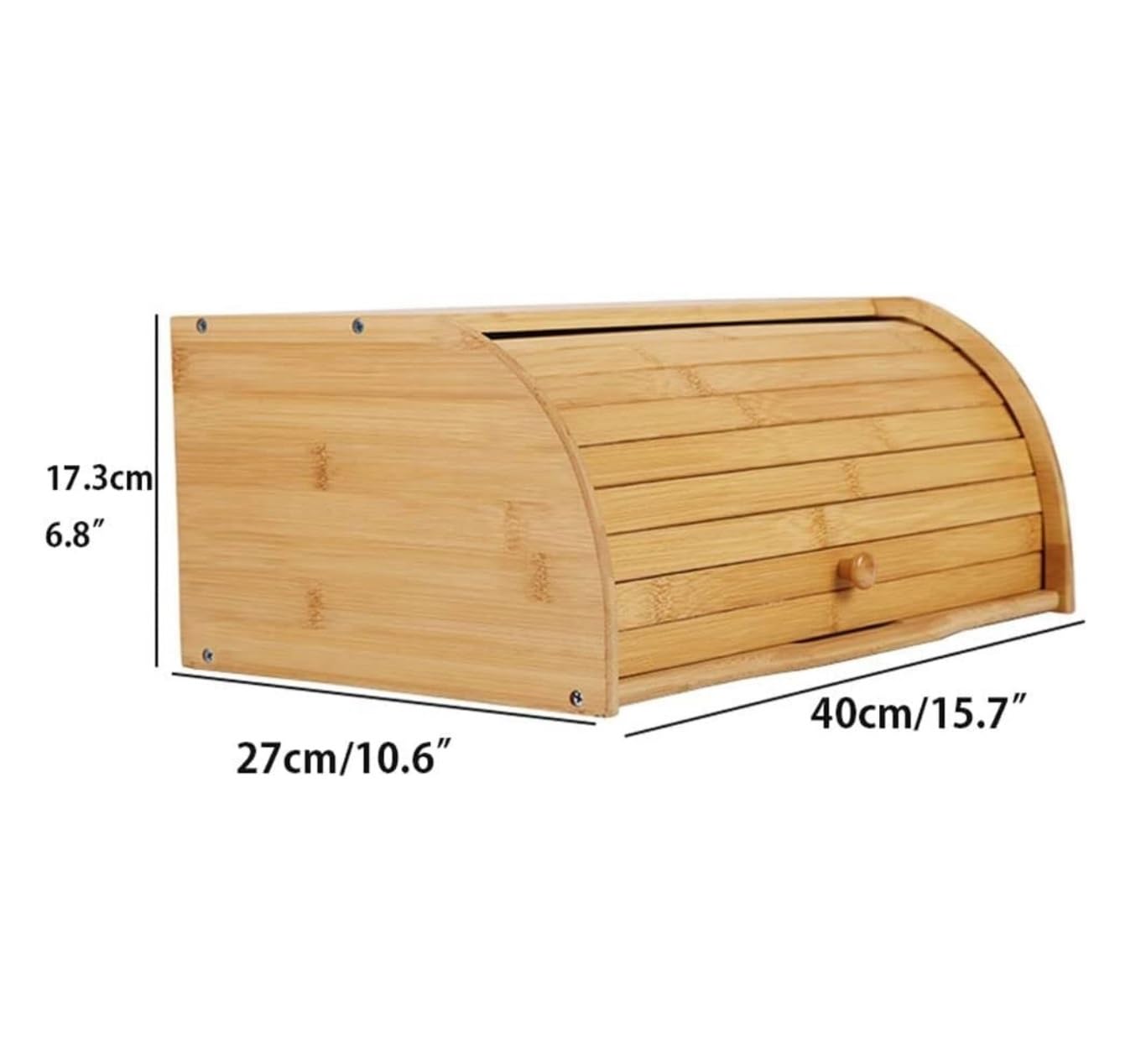 Caja De Pan Panera para Pan Caja De Pan De Bambú, Contenedor De Almacenamiento De Pan con Encimera Enrollable, Soporte De Pan Creativo Simple para Decoración Caja Contenedor De Pan