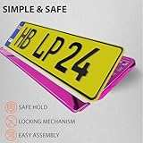 2x Number Plate Holder for Car - License Plate Holder - Pink Chrome - for UK Registration Plates - 520 x 110 mm - 8 Screws - Universal - Reg Plate Holders - fits for Car Caravan Trailer 52 x 11cm - Image 6