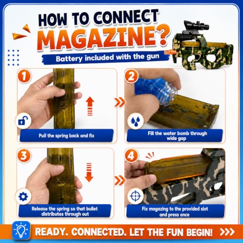 Image of Automatic Gel Blaster Toy Gun for Kids with Gel Blaster Balls Rechargeable Battery Operated Outdoor Electric Target Game Toys for Best Birthday Gift