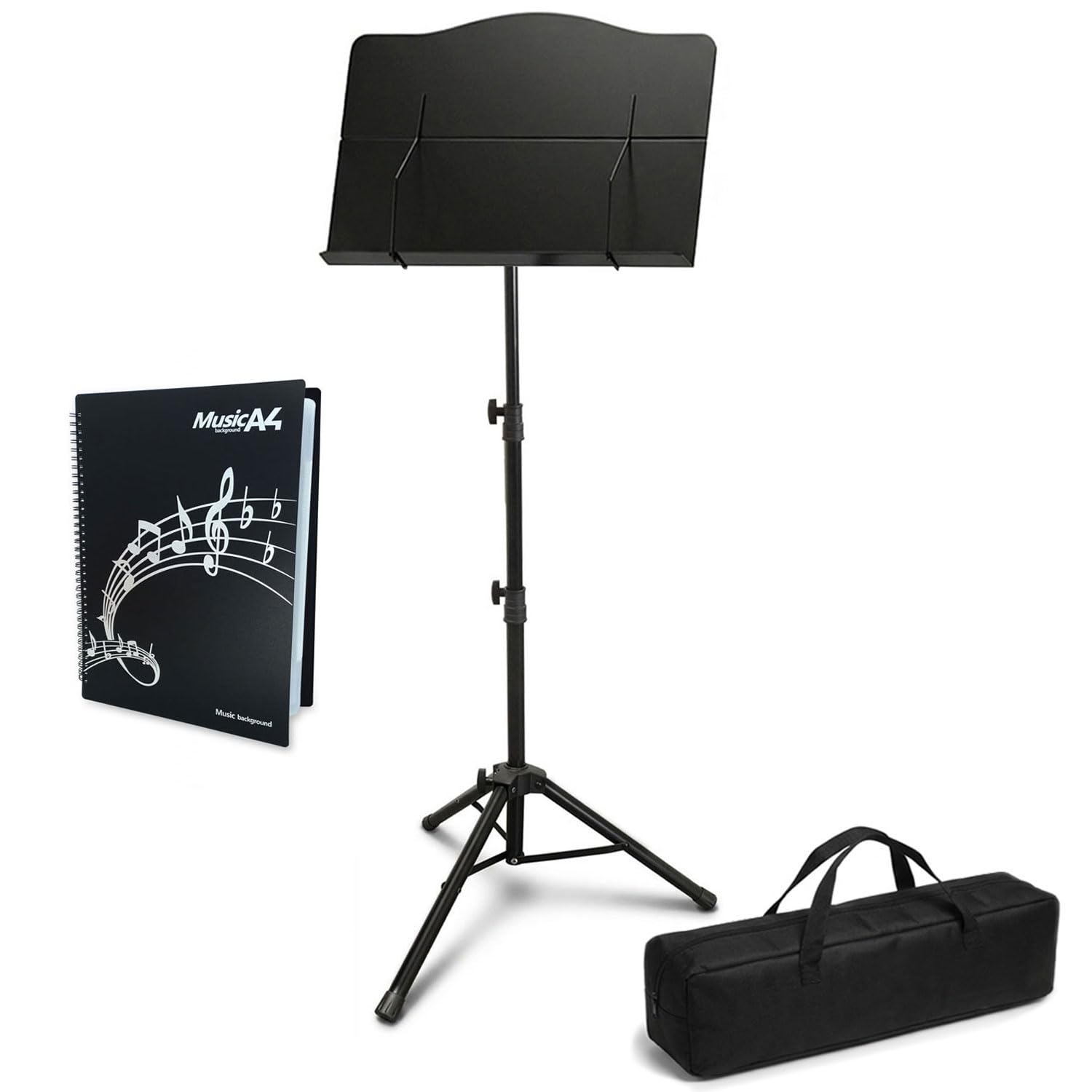 keepdrum MUS024 - Atril plegable con bolsillo y carpeta DIN A4