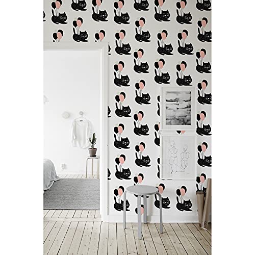 Papier peint lavable chats 290x290cm pour masquer les murs