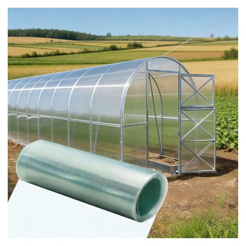 Planchas de Fibra de Vidrio de 0.8mm Placas de Policarbonato Resistentes Altas y Bajas Temperaturas para Agricultura, Pabellones, Invernaderos Plántulas(1.2x5m)