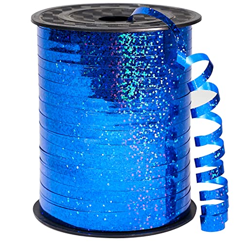 Partywoo Blue Ribbon, 500 Yard Curling Ribbon For Crafts, Balloon Ribbon, Iridescent Crimped Ribbon, Shiny Metallic Ribbon, Ribbon For Balloon String (1 Roll) #TOP10
