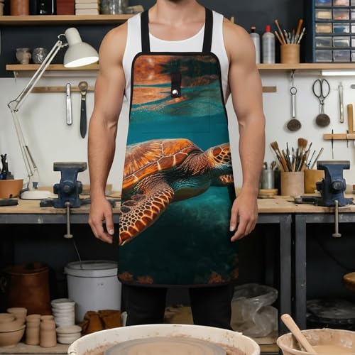 Delantal de taller impermeable con 8 bolsillos para hombres y mujeres miniatura 4