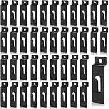 Hotop 50 Packs Slatwall Utility Notch Hook Commercial Black Slatwall Picture Hanger Pegs for Panel Pegboard Slat Grid Shelf Hanging Display