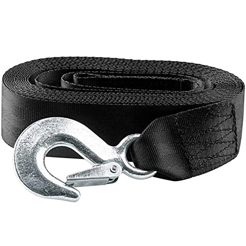 CarBole Sangle de Treuil de Remorque Sangle de treuil Marine Bateau avec Crochet de Sécurité Résistance à la Rupture 10000 LB