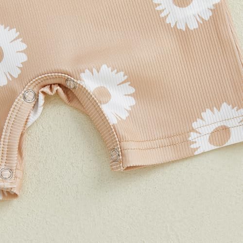 GOOCHEER Infant Baby Girl Summer Romper Jumpsuit Daisy Halter Sleeveless Bodysuit Summer One Piece Outfit4