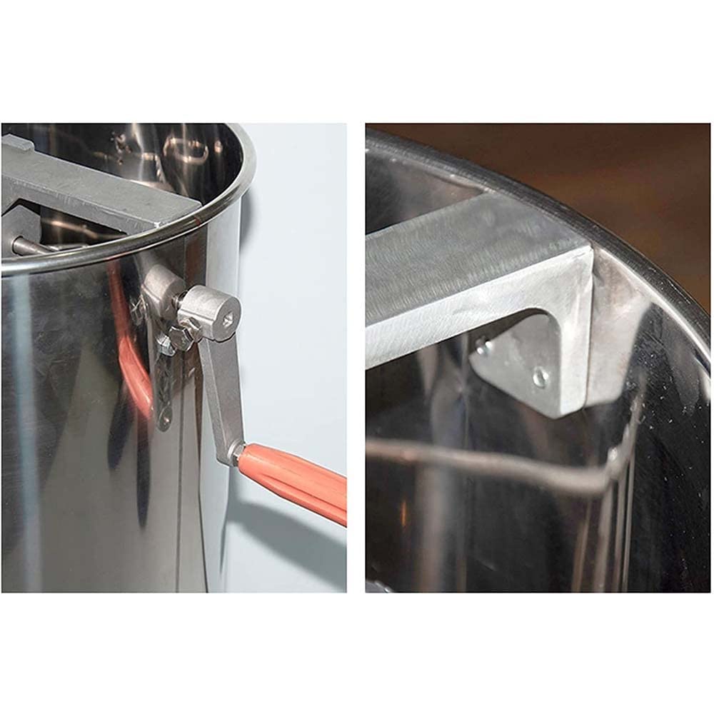 Edelstahl Honigschüttler, Doppelrahmen Radial Honigextraktor, manuelle Bienenzuchtausrüstung Honigschüttler -Trennzeichen Honig Extraktion Roller Tool
