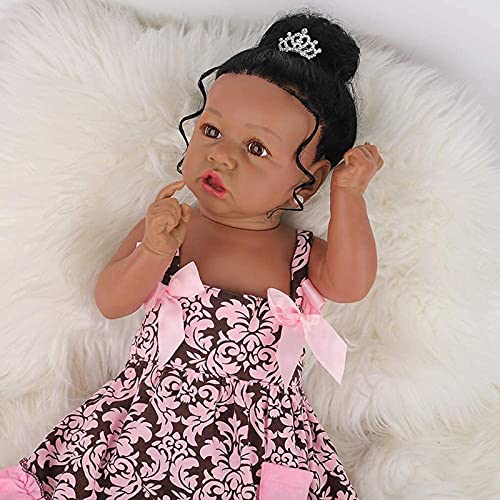 MWKL 58cm Nette Reborn Baby Reborn Puppe 22 Zoll Lebensechte Realistische Badepuppen Vollsilikon Körper Wiedergeburt… – Bild 5
