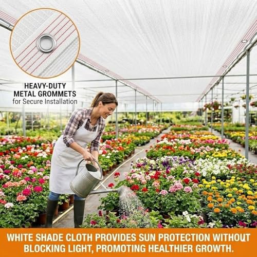 Bâches d'ombrage blanc 55% voile 4,9x6,4m pour pergola - 6