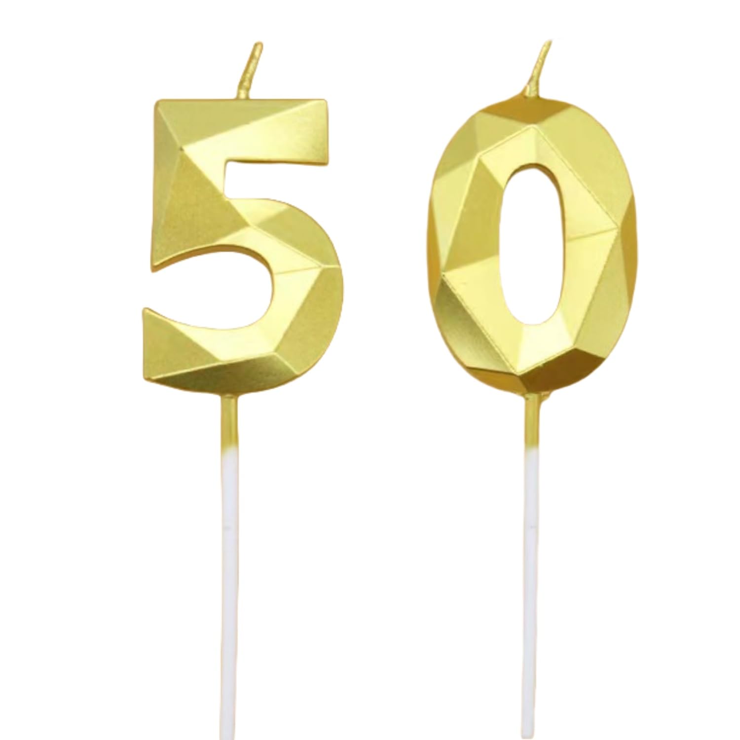 BOBOZHONG Geburtstagskerzen Zahlen 50,Gold Kerzen Geburtstag