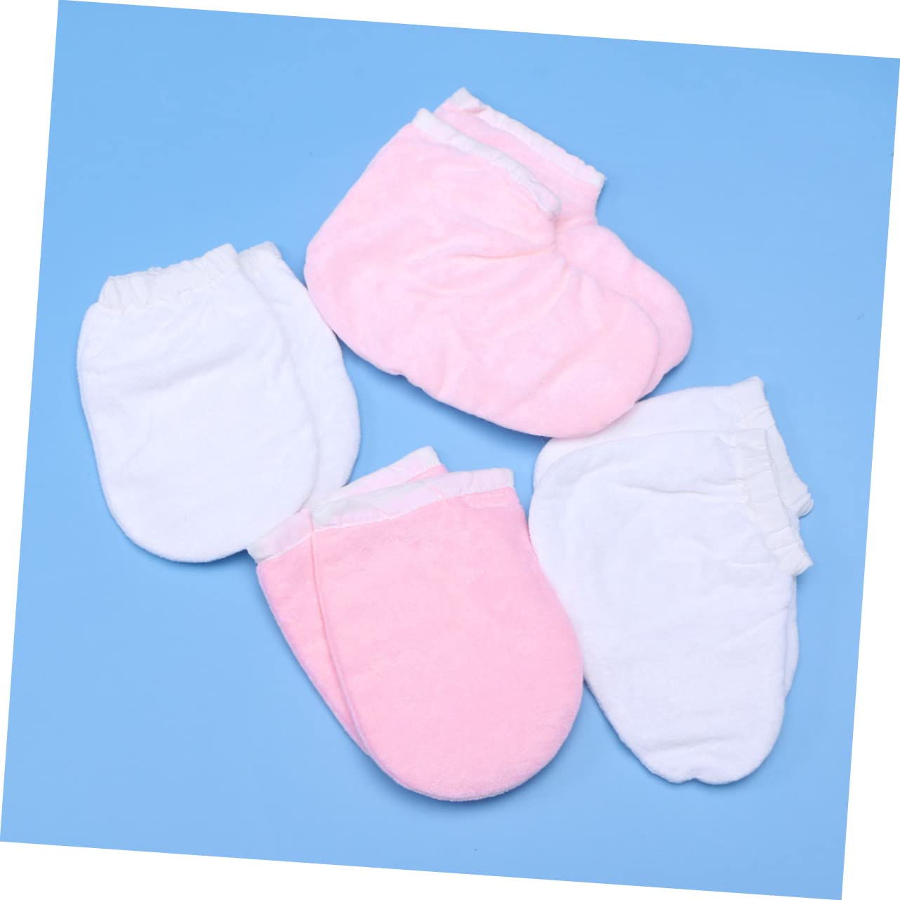Beaupretty 4pares Guantes de Cera de Parafina para Belleza de Cubrepiés Protectores Incluye Guantes Finos de Color Rosa para Uso el Hogar