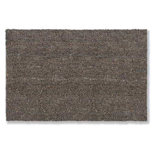 Carpido Tappetino antiscivolo in cocco – 40 x 60 cm grigio – fibra naturale sostenibile per esterni coperti – 100% cocco – Tappetino antibatterico per porta
