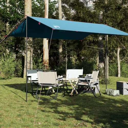 Tino Tech Tarp Outdoor Tent 360x294 cm Zeltplane Tarp für Hängematte Wasserdicht Tarp Camping Zelt Plane Ultraleicht Camping Zeltplane Zeltunterlage für Ourdoor Camping Polyester Blau