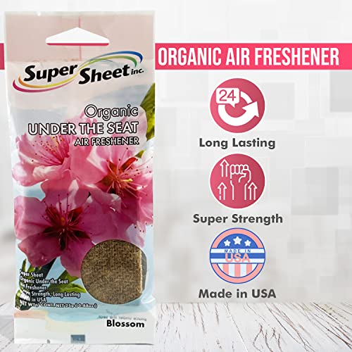 Image of Super Sheet, Organic Under the Seat Car Air Freshener, Long Lasting Fragrance (Blossom, 3 Packs)