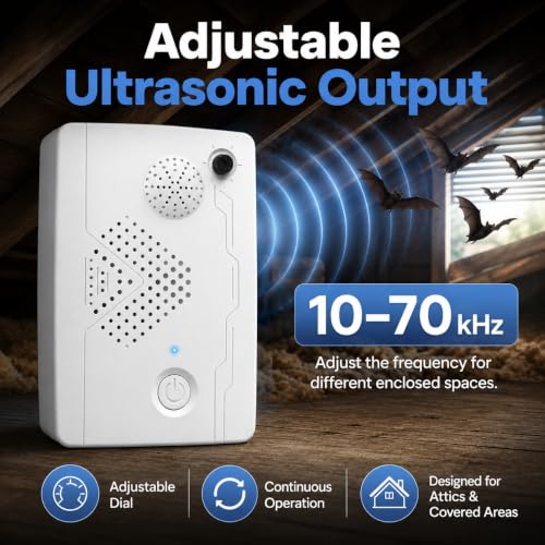 Image of 2026 Upgraded Bat Fortress Mini Repeller Indoor Deterrent 4Pack Adjustable Ultrasonic Bat Repellent Devices Outdoor Battery Operated Bat Repeller, Friendly to Human & Pet
