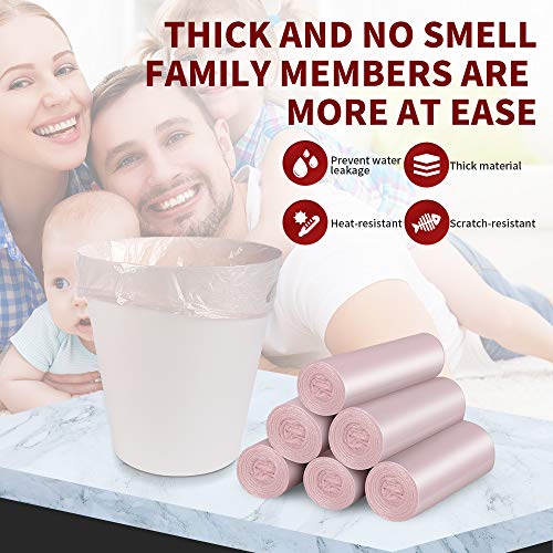 Swihelp Trash Bags, 6 Rolls/120 Counts Small Garbage Bags For Office, Kitchen,Bedroom Waste Bin,Colorful Portable Strong Rubbish Bags,Wastebasket Bags #TOP6