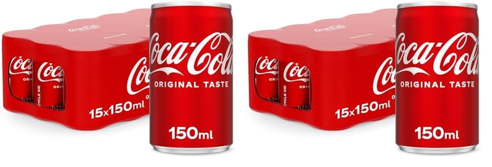Coca-Cola Original Taste, Pack of 30 Cans x150ml, Crisp Coke Soft Drinks, Serve Cola Drinks Ice Cold for Maximum Refreshment