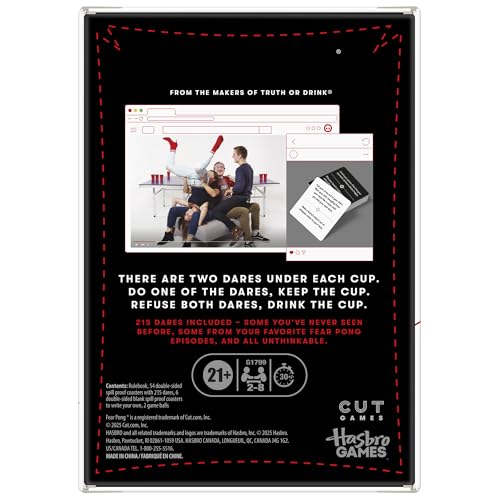 Image of Fear Pong Adult Party Game by Cut | Internet Famous Extreme Pong Game with Wild Dares | Ages 21+ | 2-8 Players | 30 Mins.