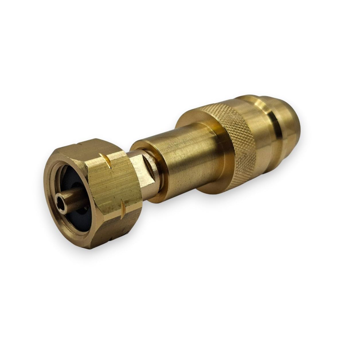 LPG GPL M22 Adaptador de botella de gas - Conector de recarga europeo Euronozzle con bolsa para estaciones de GLP españolas y portuguesas