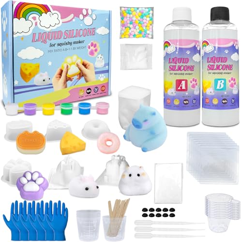 DIY Soft Craft Making Kit with 18oz 1:1 Two-Part Gel & Animal, Dessert Molds, Slow Rising Squeeze Craft Set for Stress Relief, All-in-One Craft Materials for Beginners, Creative Gift for Graduation by Ipalet - Used condition - US$21.64
