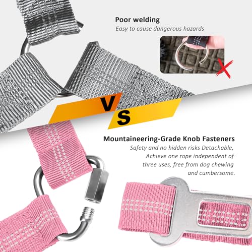 image for laqibak Removable Dog Seat Belt Harness for Car, 3 in 1 Pet Dog Car Se