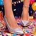 Imagen de Zapatos de tacón alto con purpurina, plateados