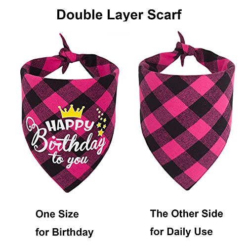 Ptdecor Dog Birthday Hat Bandana, Girl Dog Birthday Party Supplies, Pink Dog Tutu Crown Scarf Happy Birthday Banner Dog First Birthday Outfit For Dogs Pets #TOP3