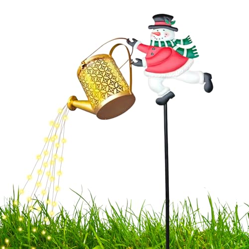 Lampe solaire bonhomme de neige Noël pour illuminer votre jardin festif en hiver