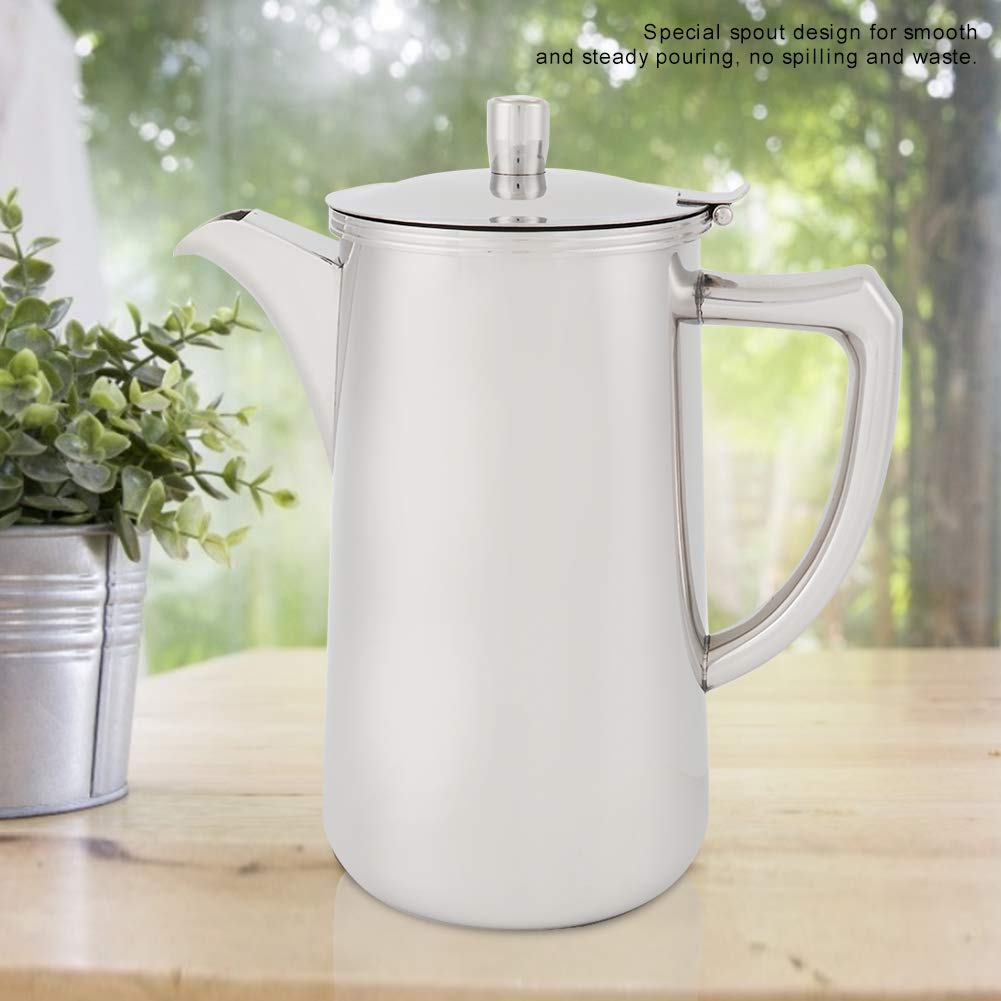 Jarra de acero inoxidable con asa, jarra de agua de 60.35 oz, 1,8 litros, hervidor de agua de gran capacidad con tapa para bebidas frías/calientes, té, leche, jugo