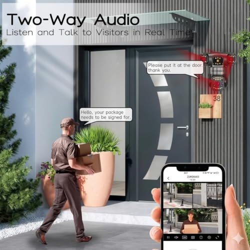 Image of securinnov 6MP Triple Lens PTZ WiFi Outdoor Security Camera with 3-Screen Monitoring | Motion Detection | Color Night Vision | Two-Way Audio Communication | Weatherproof (Triple Lens PTZ)
