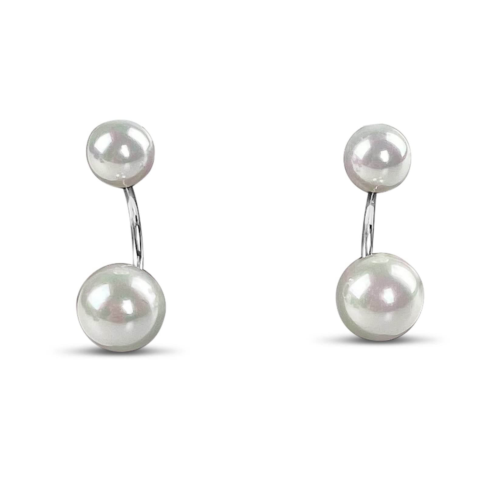 Silberkette mit Anhänger, Perlenohrring Pearl Essence, aus 925 Sterling Silber, Weißgold oder Roségold vergoldet, mit Perle und Zirkonia im Brillantschliff, einzeln oder als Set