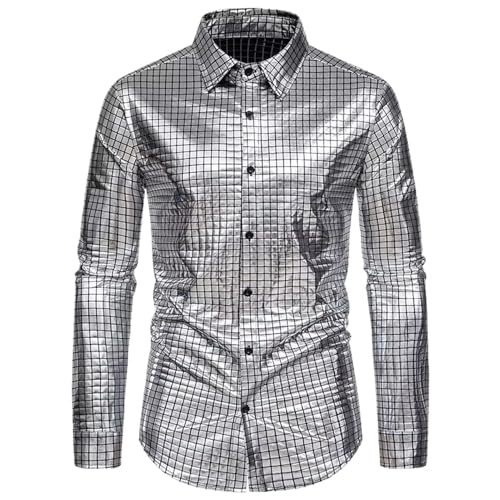 Chemise de performance pour fête de scène WOLONG métallique