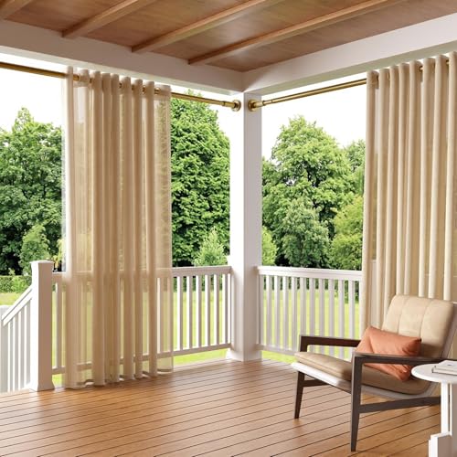 Image of Tension Curtain Rod Gold Shower Rod 40-120IN Long Curtain Rods No Drilling Adjustable Tension Rods of Shower or Bathroom Outdoor Window Patio Diameter 1.26In